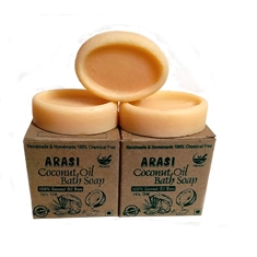 Pure Handmade Coconut Oil Bath Soap  (45g each | Pack of 3)